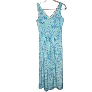 Vineyard Vines Woman's Size 2 Colorful Maxi Dress Floral Lined  V neck Side Zip - Picture 1 of 8