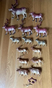Antik feiner Kunststoff Hirsch, Ram, Kuh Set 14 - Bild 1 von 19