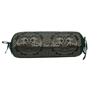 Brocade Jacquard Bolster Cover Ethnic Boho Sofa Pillow Cases For Home Decor - Picture 1 of 5