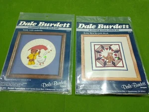 Lot of 2 Vtg Dale Burdett Cross Stitch Kits CK174 CK231 Teddy Bears 1985 NOS - Picture 1 of 5