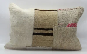  Handmade Turkish Decorative Vintage Kilim Pillow Cover 16'' X 24''(40X60 cm)  - Picture 1 of 4