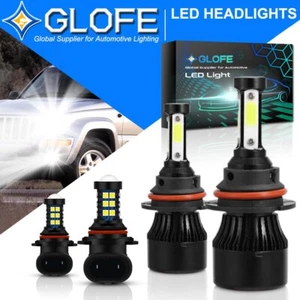 6000K For Jeep Liberty 2002-2007 + 9145 Fog Lights Bulbs 9007 HB5 LED Headlight - Picture 1 of 8
