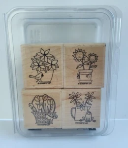 Stampin' Up! Eine Blume für alle Jahreszeiten Holzhalterung Stempelset * nicht mehr produziert * 4er Set - Bild 1 von 4