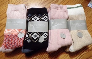 Falls Creek Women's Socks~2 Pk.~Super Soft OR Wool Blend~Asst. Colors~NEW w/tag - Picture 1 of 18