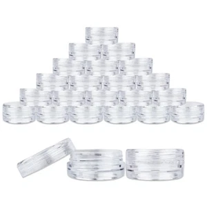 200pcs 3 gram high quality Clear Lid Jars cosmetic makeup cream Jewelry 3g 3ml - Picture 1 of 9