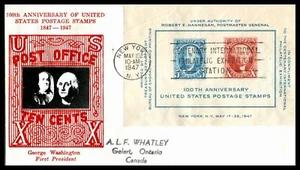 1947 Stamp Centennial FDC Sc 948-42 with Crosby real photo cachet (15 - Picture 1 of 1