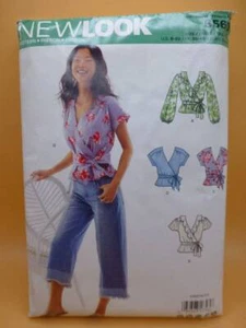UNCUT NEWLOOK 6560 MISSES' SZ 8-20 WRAP BLOUSES-TOPS+TIE-BELT SEWING PATTERN - Picture 1 of 2