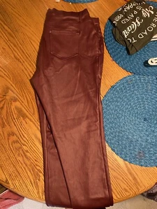 faded glory faux leather pants XL 16-18 Never Worn. Burgundy - Picture 1 of 3