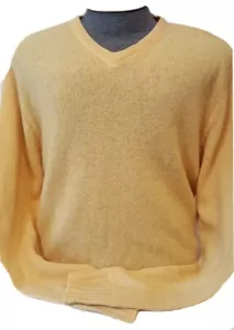 Ralph Lauren Polojeans Herren gelb gestrickte Wolle V-Ausschnitt Langarmpullover XL - Bild 1 von 4