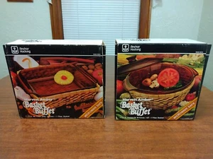 VTG Anchor Hocking Amber Buffet Basket Lot 8" Cake Dish & 1.5 Qt Casserole Dish - Picture 1 of 24