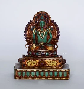 4 "chapado en oro plateado Tibetano budista Shakyamuni Buddha estatua Patan, Nepal - Imagen 1 de 6