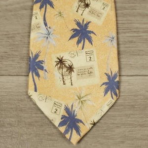 New Tommy Bahama Men's Designer Necktie Palm Tree Post Card Graphic Pint Silk - Picture 1 of 7