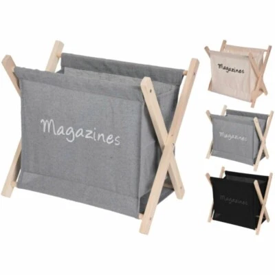 Portariviste Portariviste Raccoglitore Giornali in Legno e Tessuto, Colori a Scelta - Immagine 1 di 4