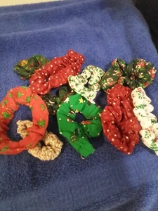 Handmade ponytail holders scrunchies 10 pack random colors patterns - Picture 1 of 1