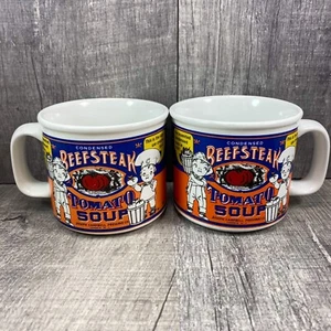 Set of 2 Campbell's Beefsteak Tomato Soup Cup Mug Bowl by Westwood Vintage 1999 - Picture 1 of 11