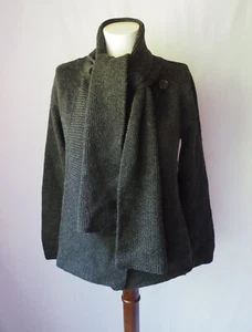 Fenn Wright Manson 100% Merinowolle Strick Pullover Jacke Schal anthrazit grau S - Bild 1 von 6