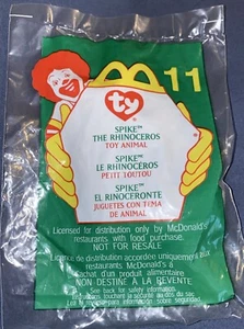 TY Beanie Baby Teenie Babies 2000 McDonalds 1999 TT #11 Spike Rhinoceros -SEALED - Picture 1 of 3