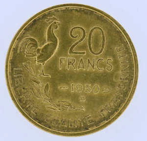 FRANCE Guiraud 20 Francs 1950 B Beaumont Le Roger 4 faucilles plumes - Bild 1 von 7
