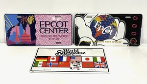 SET OF 3 EPCOT CENTER AROUND THE WORLD CELEBRATE SHOWCASE DISNEY LICENSE PLATES - Picture 1 of 5