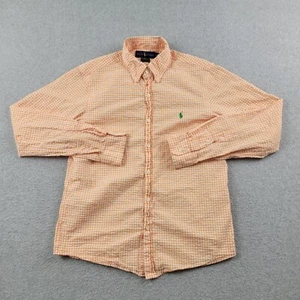 Ralph Lauren Hemd Herren Small Orange Kariert Knopfleiste Langarm Untucked Fit - Bild 1 von 12