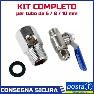 Valvola a sfera Raccordo Rubinetto per Depuratore Purificatore Osmosi 6 8 10 mm - Foto 1 di 4