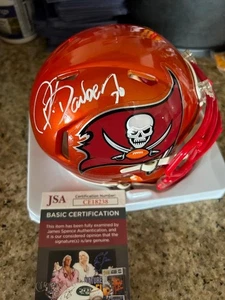 MINI CASCO RONDE BARBER TAMPA BAY BUCCANEERS BUCS NFL HOF RARO FIRMADO CERTIFICADO DE AUTENTICIDAD JSA - Imagen 1 de 5
