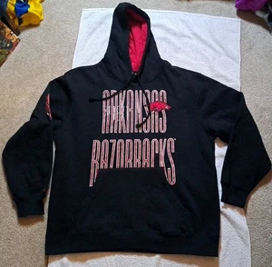 Sudadera con capucha Arkansas Razorbacks negra roja para hombre talla XL Mitchell & Ness - Imagen 1 de 9