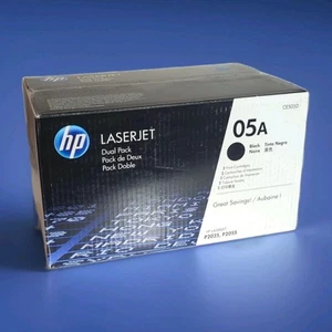 HP 05A 2-pack Black Original LaserJet Toner Cartridges CE505D - Picture 1 of 3