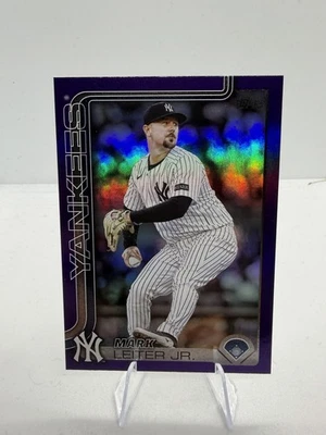 2025 Topps UPDATE Baseball - Mark Leiter Jr. - Yankees Purple Refractor /250 - Image 1 of 2