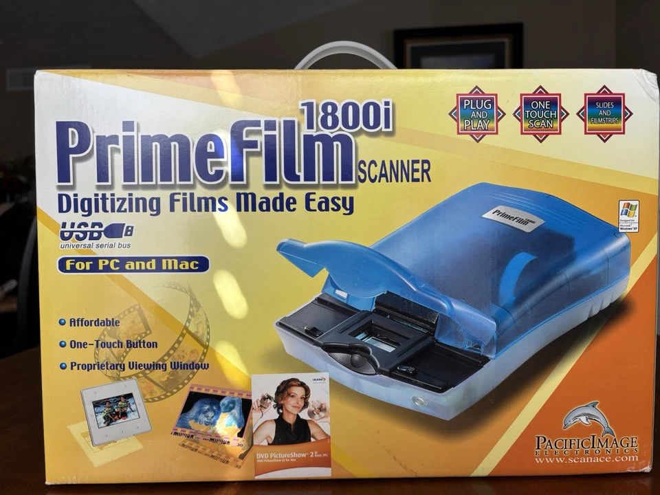 PACIFIC IMAGE PRIMEFILM 1800i USB FILM SLIDE SCANNER New In Box - Image 1 of 1