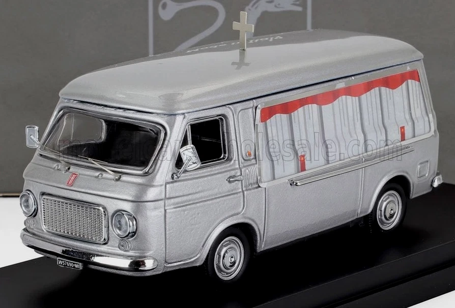 wonderful resin-modelcar 1/43 FIAT 238 HEARSE VAN - Italy - 1970 - silvergrey - Image 1 of 2
