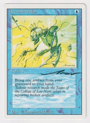Signed Reconstruction MP Revised Edition Artist Anson Maddocks 1994 MTG Magic! - Image 1 of 2