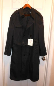 U.S. Navy Military Uniform Uomo Trench Cappotto Tutte le Condizioni Nero con Fodera 40Reg NUOVO - Foto 1 di 12