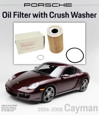Filtro de aceite genuino Porsche Cayman 2006-2008 con kit de lavadora de aplastamiento *OEM ORIGINAL* Foto 1 de 2
