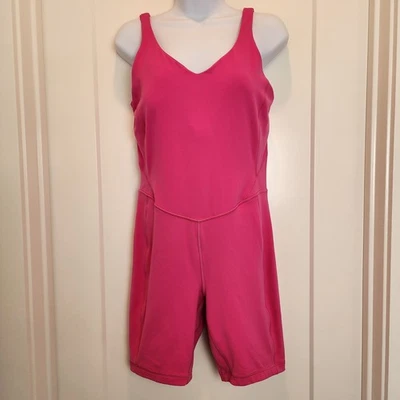 Lululemon Align Bodysuit 8" Romper Hot Pink Dopamine Neon Athleisure Sz 10 - Image 1 of 4