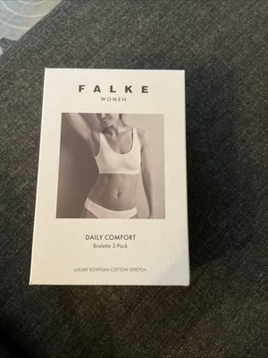 Paquete de 2 bralette Falke Daily Comfort para mujer - negro mediano nuevo Foto 1 de 4