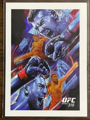 2025 Topps Now UFC #319SP UFC 319 Poster Card Du Plessis Chimaev Murphy Pico - Image 1 of 2