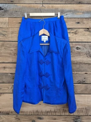 Adrianna Papell Safe Silk Women Size 12 Skirt Suit 2 Jacket Vintage - Image 1 of 4
