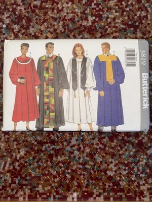 Butterick 3819 Unisex Religious ROBE Collar Choir GradClergy Pattern FF UC - Image 1 of 4
