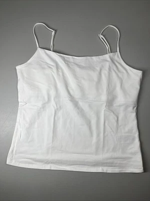Sujetador sin mangas J Crew elástico de algodón para mujer XL blanco cami camisola concha Foto 1 de 4