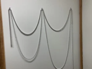 SHINY SILVER HOLIDAY GARLAND BEADS 3 Strands 2 (94” Ea) Larger - 214” - Picture 1 of 10