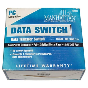 Manhattan KVM Data Switch - 2 Fach - VGA + RS232 + DIN - Analog - Neu & OVP - Bild 1 von 3