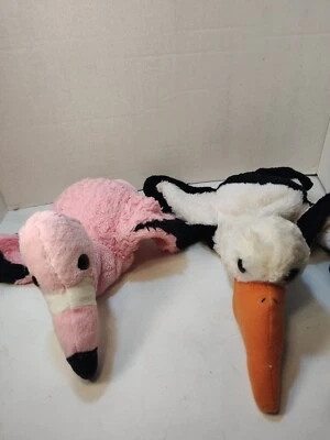 CalToy Plush Hand Puppets Lot of 2 Pelican  And Flamingo  11" Teaching Fun Play - Image 1 of 4
