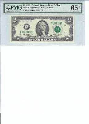 2009 $2 FRN FR1939-K* PMG 65 EPQ, Dallas * Note S/N K00130170*!!! - Image 1 of 2