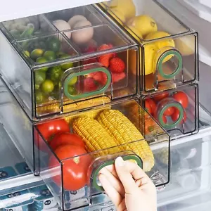 6 PCS Refrigerator Organizers And Storage Stackable Storage Drawers, Large He... - Picture 1 of 7