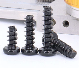 Black 304 Stainless Steel Phillips Pan Head Self Tapping Screws Flat Point Tail - Picture 1 of 12