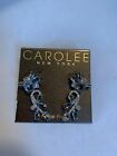 NWT  Carolee silver  tone 1"  rhinestone  earrings jackets  R93