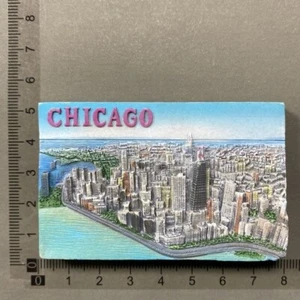 Calamita frigo resina 3D souvenir viaggio turistico Chicago IDEA REGALO - Foto 1 di 5