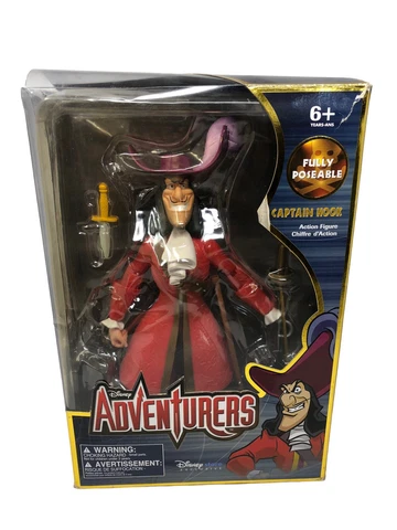 Disney Store Adventurers Fully Poseable Captain Hook 12" Action Figure 1999 HTF Cover