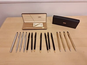 Cross Pen/mechanical Lot Of 15 Some Logo On Black . 12gf 3 And 1 10k Gf.  - Picture 1 of 9